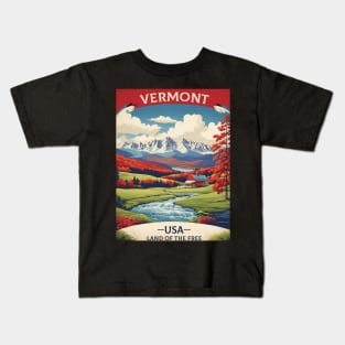 Vermont USA Tourism Vintage Poster Kids T-Shirt